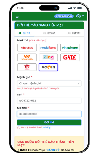 Bước 2: Nhập thông tin thẻ